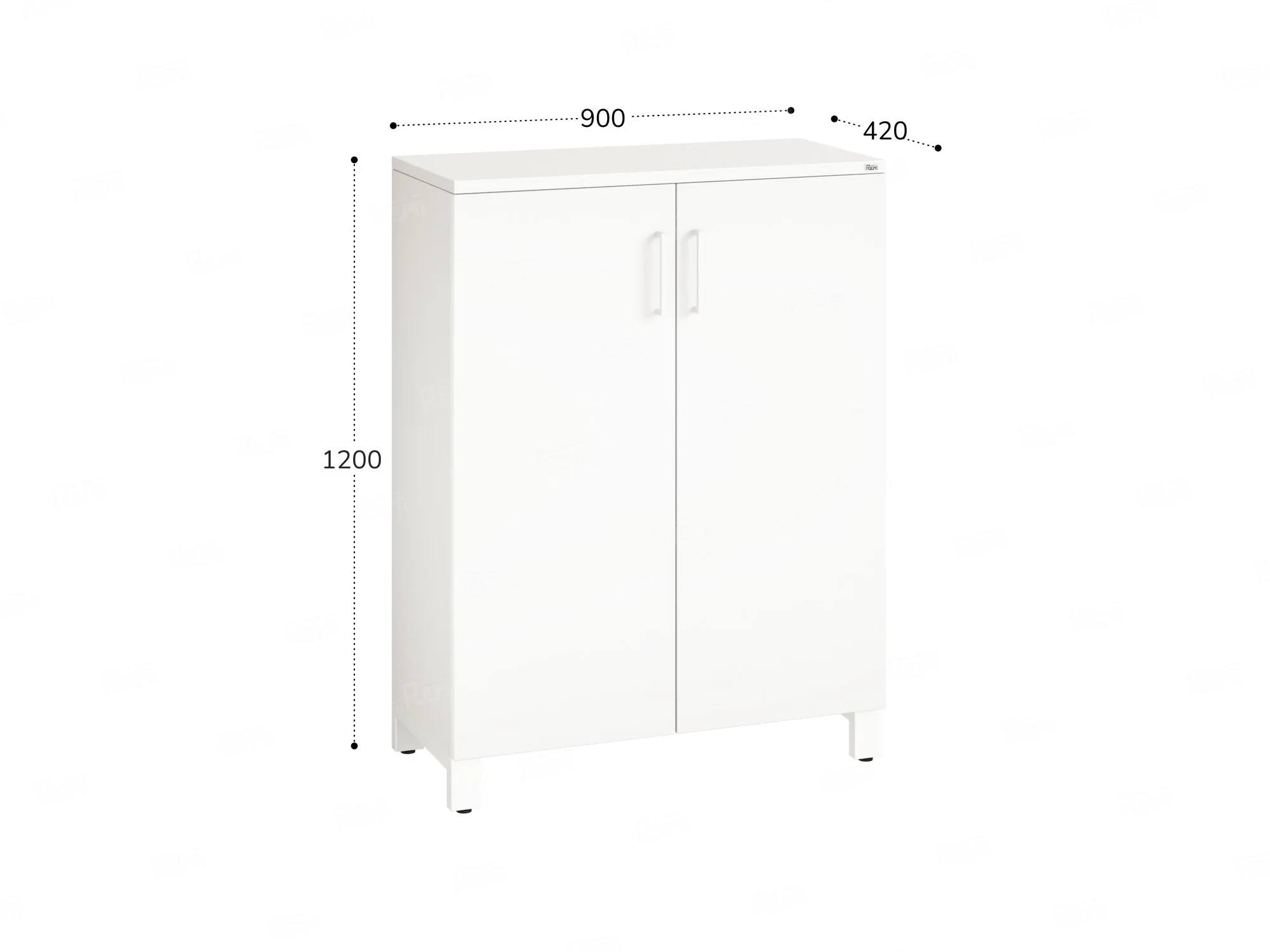 Шкаф распашной, 3 уровня 900x420x1200 RM149-90x42 Белый/Белый