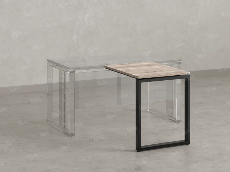 Брифинг прямой, с парящей столешнецей, на О-образном каркасе 1000x800x750 RM072-10x8 Дуб Маувелла/Черный