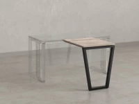 Брифинг прямой, с парящей столешнецей, на U-образном каркасе 1700x800x750 RM074-17x8 Дуб Маувелла/Черный