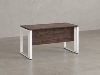 Стол прямой на О-образных опорах с экраном ЛДСП 1400x700x750 RM041-14x7 Дуб Апрельский шоколад/Белый