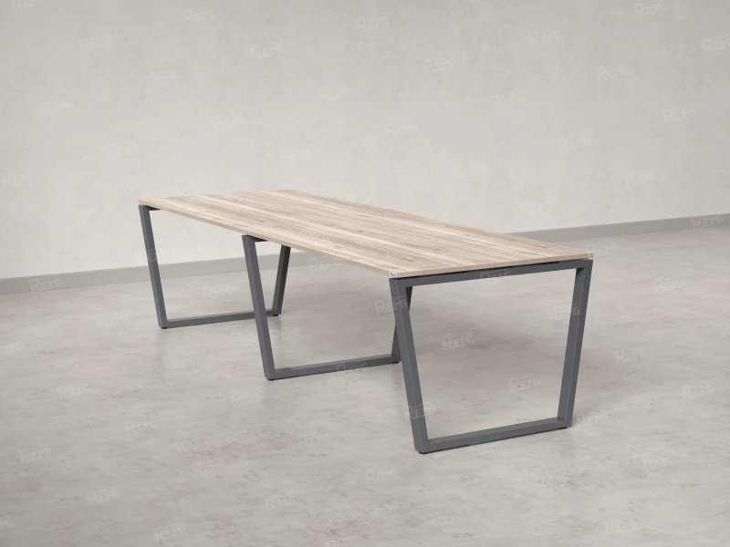 Cтол для переговоров, на V-обазном каркасе 2500x1650x750 RM082-250x165 Дуб Маувелла/Серый