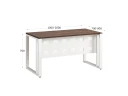 Стол прямой на О-образных опорах с металлическим экраном 1400x900x750 RM042-14x9 Дуб Апрельский шоколад/Белый