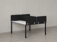 Бенч-система, 2 рабочих места, на П-образных опорах, 5 тканевых экрана 1600x1400x750 RM165-3-16x14 Белый/Черный