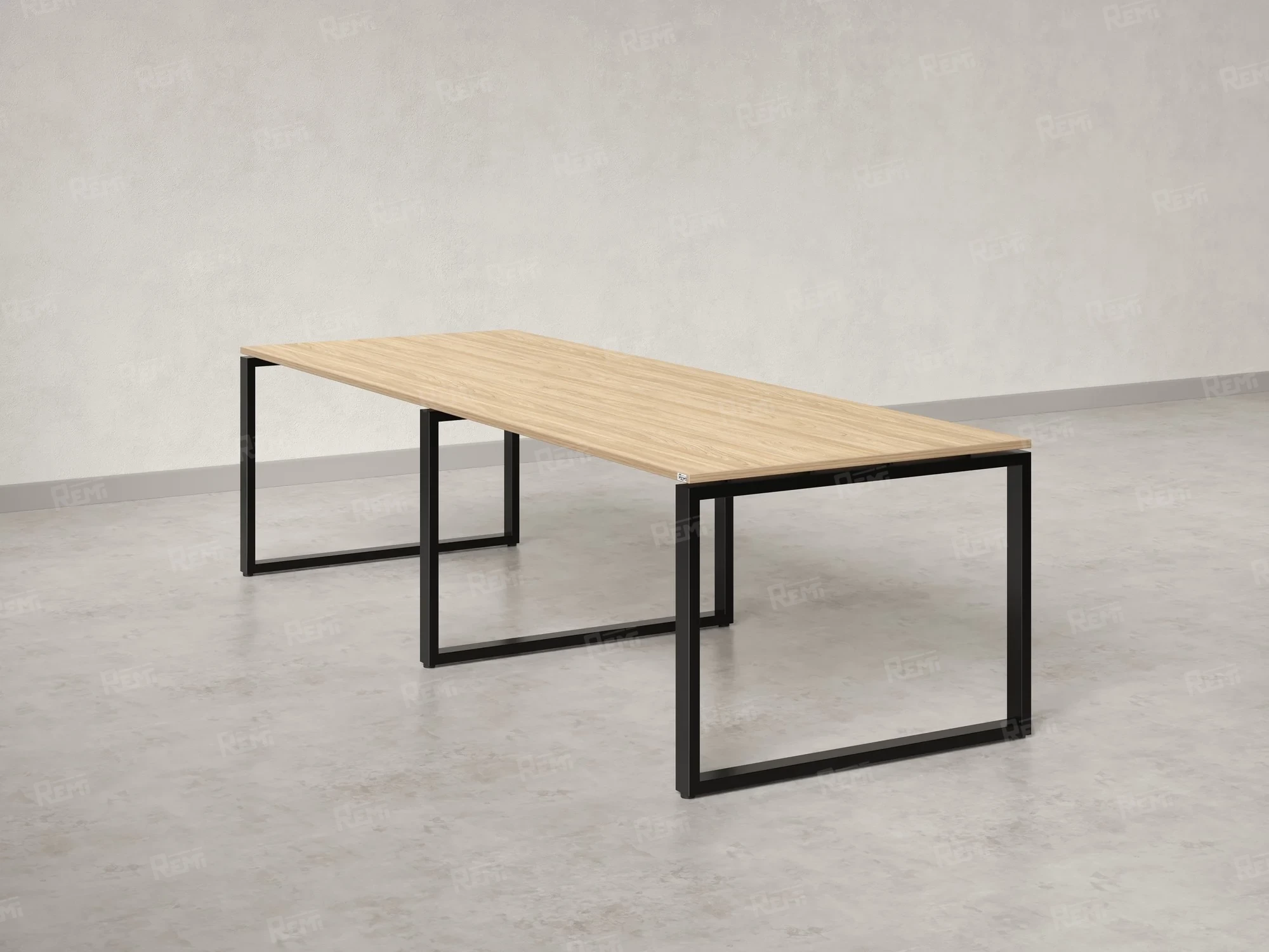 Cтол для переговоров, на О-обазном каркасе 2400x1600x750 RM081-240x160 Вяз Швейцарский светлый/Черный