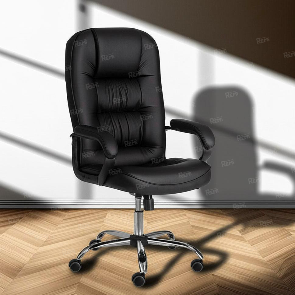 Кресло СН9944 (22) хром Черный/Черный, Экокожа (арт. 19467)