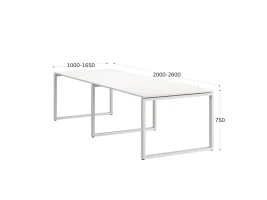 Cтол для переговоров, на О-обазном каркасе 2500x1600x750 RM081-250x160 Белый/Белый