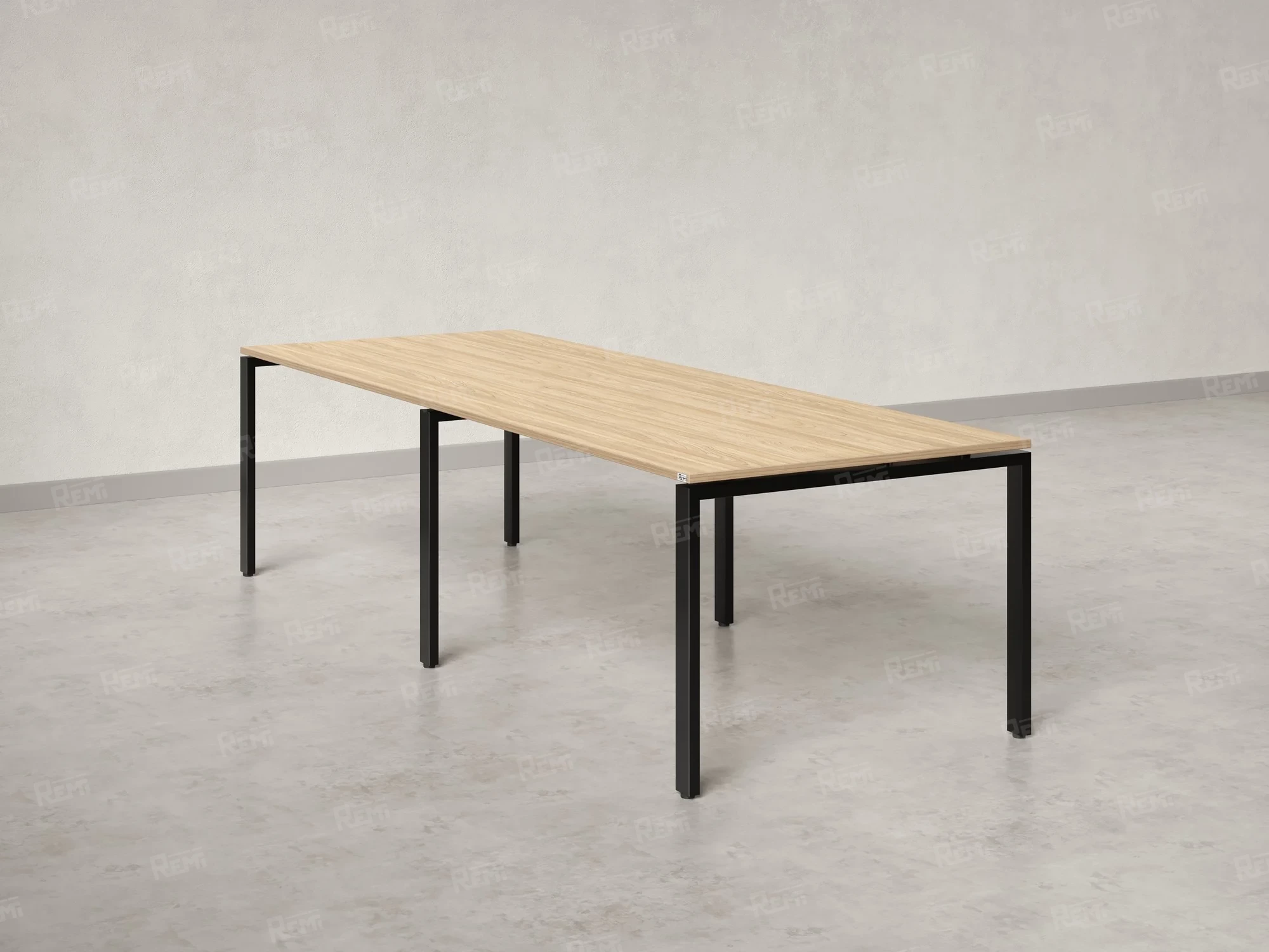 Cтол для переговоров, на П-образном каркасе 2200x1450x750 RM080-220x145 Вяз Швейцарский светлый/Черный