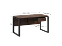 Стол прямой, подвесная тумба, ЛДСП экран, О-опора 1800x800x750 RM032-18x8 Дуб Апрельский шоколад/Черный