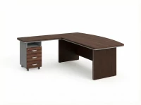 BRL RB071-200x200L Стол рук-ля угловой L с тумбой 3 ящика 2000х2000х760 Венге/Серый вулканический