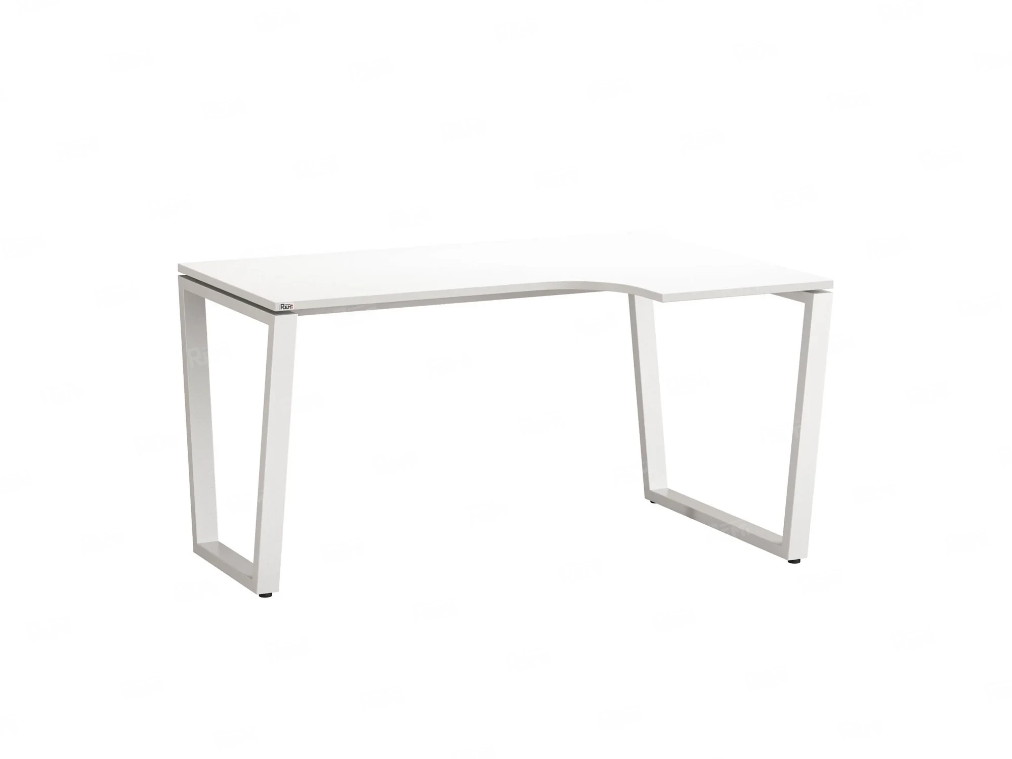 Стол угловой, U-опора, правый 1400x600/900x750, RM050-14x6-9 Белый/Белый