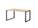 Стол угловой, О-опора, левый 1400x700/900x750, RM055-14x7-9 Вяз Швейцарский светлый/Черный
