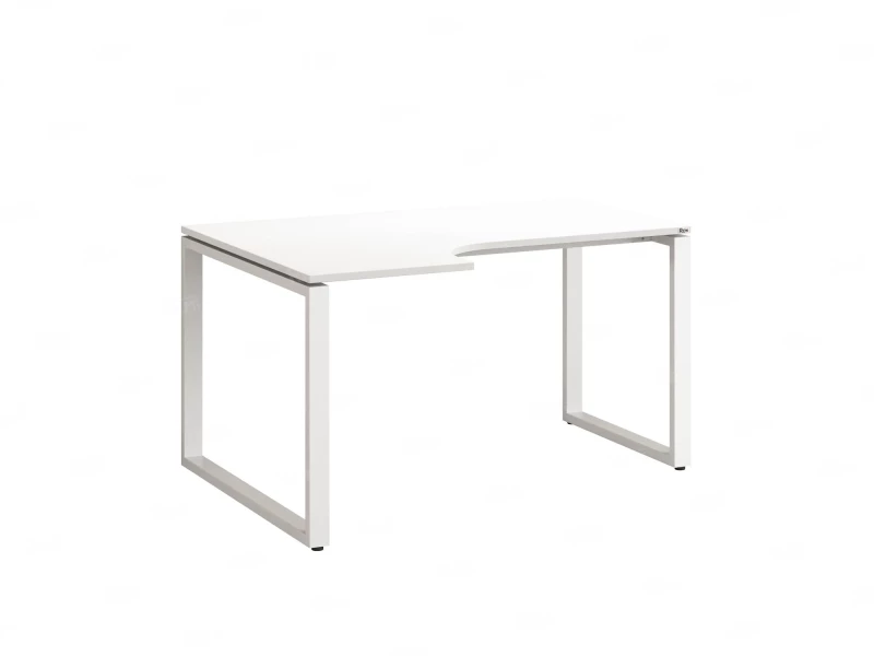 Стол угловой, О-опора, левый 1800x600/900x750, RM055-18x6-9 Белый/Белый