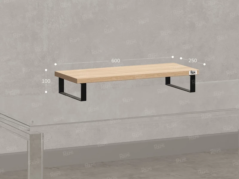 Подставка под монитор 600x250x100 RM209-60x40 Вяз Швейцарский Светлый/Черный