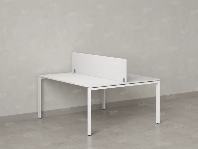 Бенч-система, 2 рабочих места, с одним тканевым экраном 1400x1600x750 RM165-1-14x16 Белый/Белый