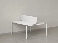 Бенч-система, 2 рабочих места, с одним тканевым экраном 1400x1600x750 RM165-1-14x16 Белый/Белый
