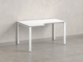 Стол угловой, П-опора, левый 1600x600/900x750, RM053-16x6-9 Белый/Белый
