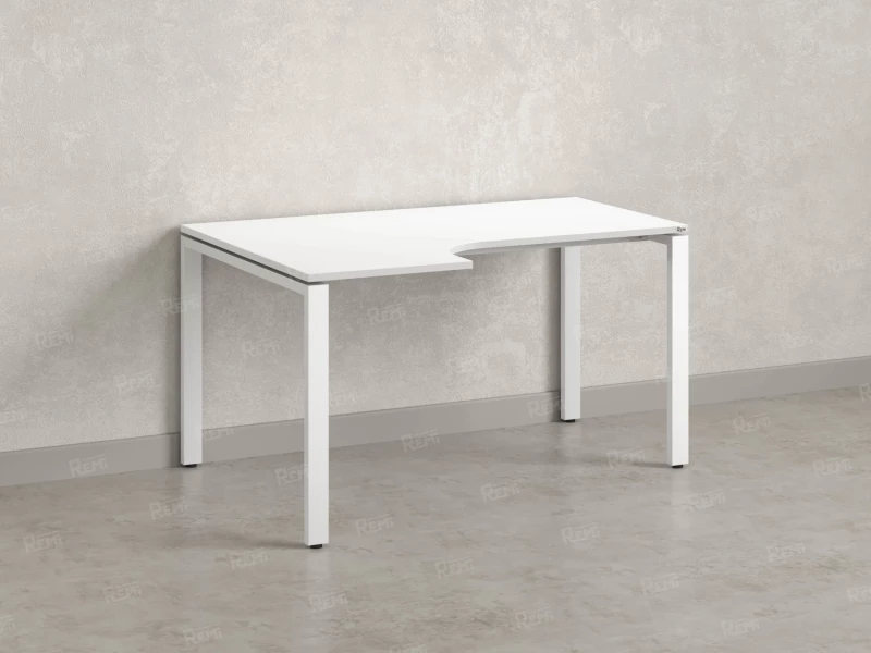 Стол угловой, П-опора, левый 1600x600/900x750, RM053-16x6-9 Белый/Белый