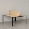 Бенч-система, 2 рабочих места, с одним экраном ЛДСП 1400x1200x750 RM165-2-14x12 Вяз Швейцарский светлый/Черный