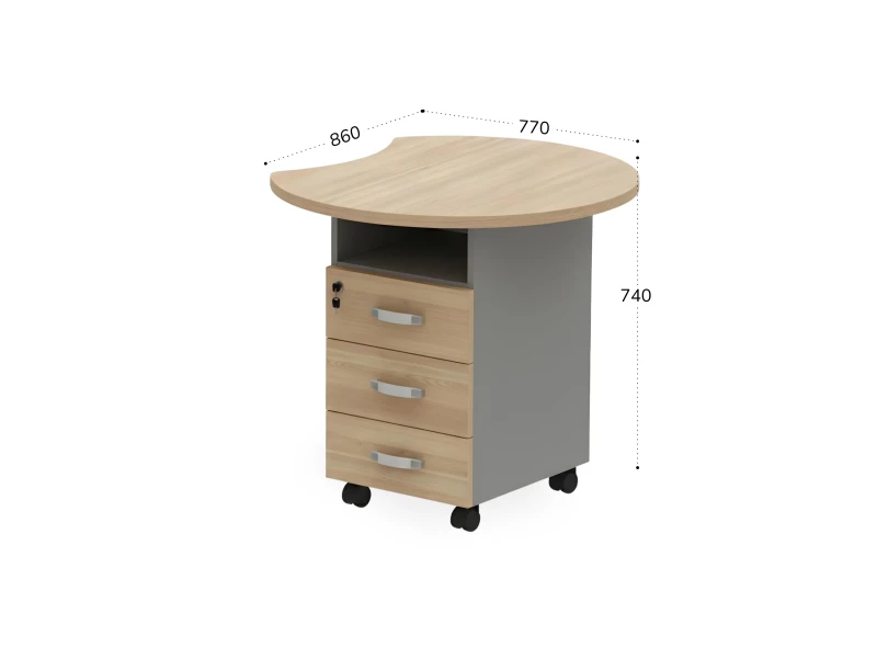 BRL RB088-77х86R Тумба приставная правая 770х860х740 Акация/Серый вулканический