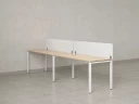 Бенч-система в 1 ряд, 2 рабочих места 2 тканевых экранов 2000x600x750 RM167-3-20x6 Вяз Швейцарский светлый/Белый