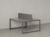 Бенч-система, 2 рабочих места, с одним тканевым экраном 1600x1200x750 RM169-1-16x12 Дуб Маувелла/Серый