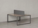 Бенч-система, 2 рабочих места, с одним тканевым экраном 1600x1200x750 RM169-1-16x12 Дуб Маувелла/Серый
