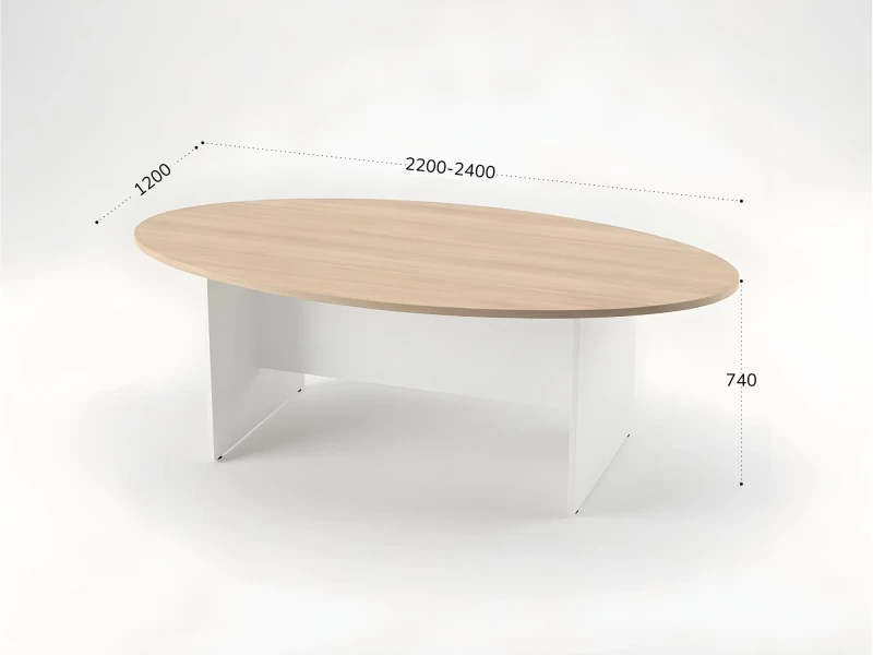 BRL RB007-240х120 Конференц-стол овальный 2400х1200х740 Акация/Белый
