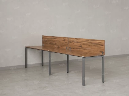 Бенч-система в 1 ряд, 2 рабочих места 2 ЛДСП экранов 3200x800x750 RM167-4-32x8 Дуб Юстус/Серый