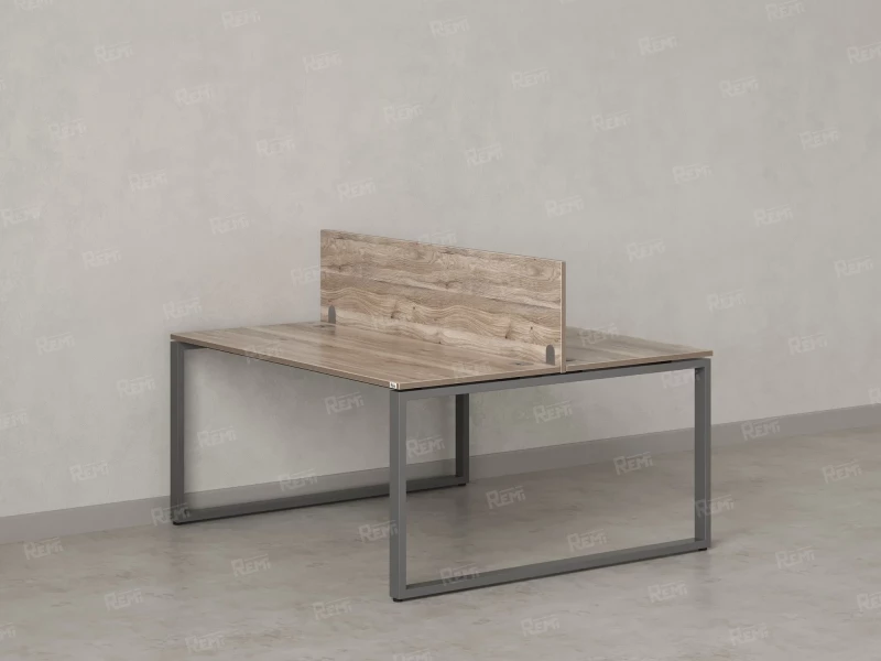 Бенч-система, 2 рабочих места, с одним экраном ЛДСП 1800x1600x750 RM169-2-18x16 Дуб Маувелла/Серый