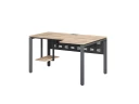 Стол угловой, экран металл, П-опора, правый 1800x800/1000x750, RM058-18x8-10 Дуб Маувелла/Серый