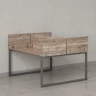 Бенч-система, 2 рабочих места, 5 ЛДСП экранов 1200x1400x750 RM169-4-12x14 Дуб Маувелла/Серый