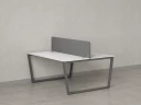 Бенч-система, 2 рабочих места, с одним тканевым экраном 1200x1200x750 RM172-1-12x12 Белый/Серый