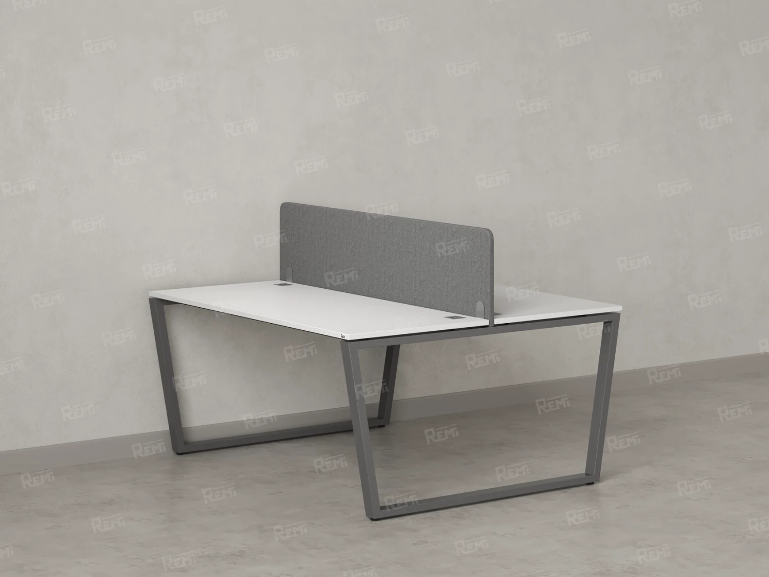 Бенч-система, 2 рабочих места, с одним тканевым экраном 1200x1200x750 RM172-1-12x12 Белый/Серый