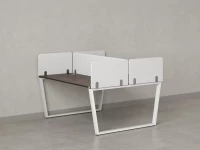 Бенч-система, 2 рабочих места, 5 тканевых экранов 1400x1200x750 RM172-3-14x12 Дуб Апрельский шоколад/Белый