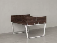 Бенч-система, 2 рабочих места, 5 ЛДСП экранов 1600x1600x750 RM172-4-16x16 Дуб Апрельский шоколад/Белый