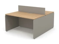 Двусторонний бенч RAC009 на 2 места, с экраном, без заглушек 140x160x73,5см Акация Шеффилд/Серый камень, Серия Аккорд / Accord