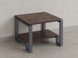 Журнальный стол с полкой 600x600x550 RM181-6x6 Дуб Апрельский шоколад/Серый