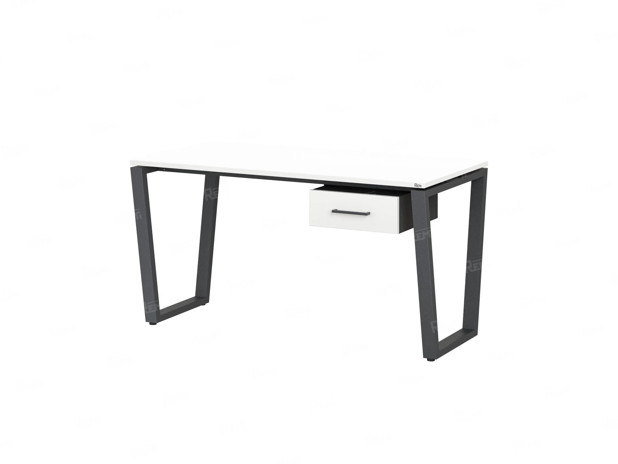 Стол прямой с подвесной тумбой, U-опора 2000x800x750 RM034-20x8 Белый/Серый