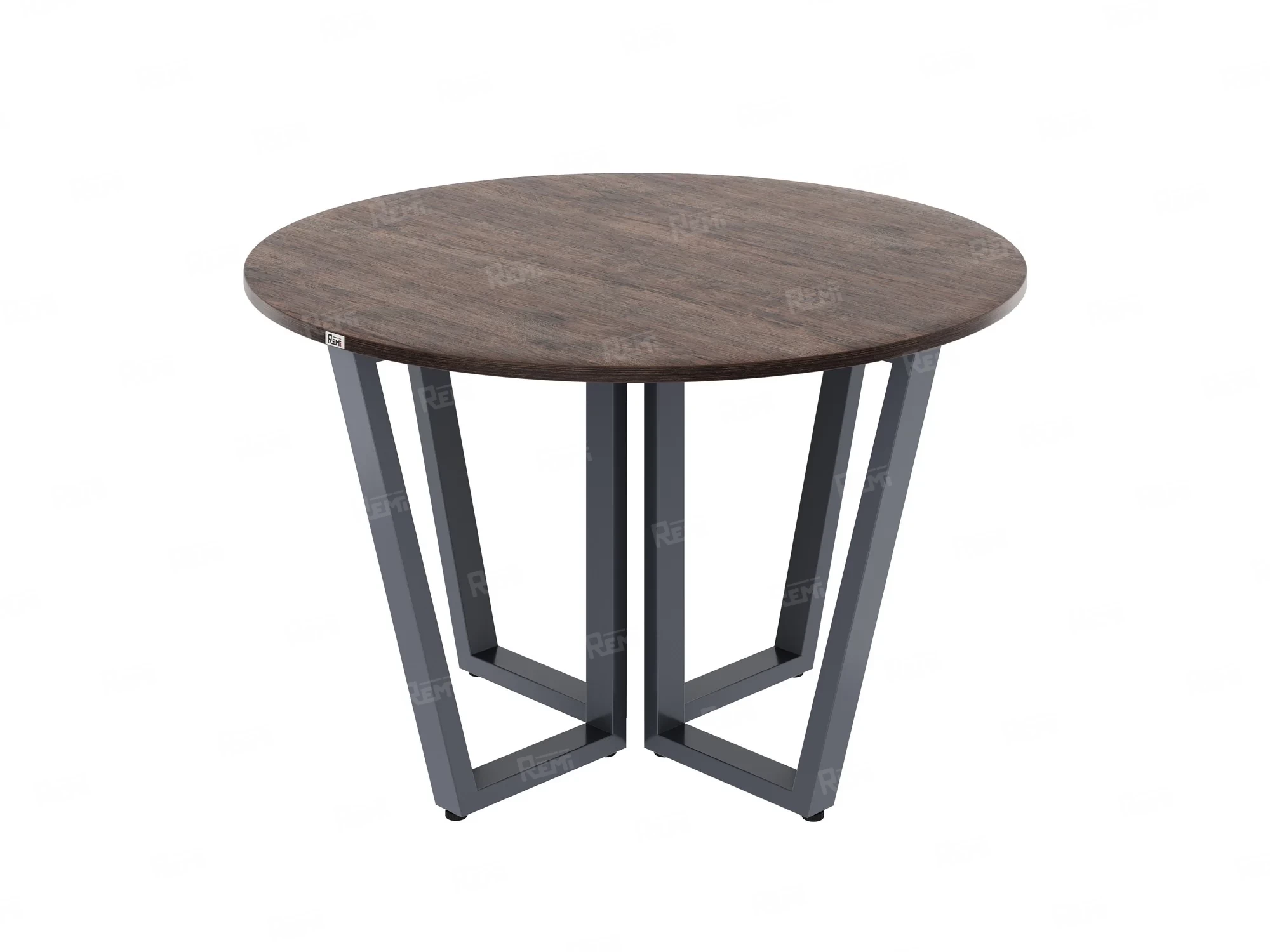 Круглый стол на U-образных опорах 1600x1600x750 RM188-16x16 Дуб Апрельский шоколад/Серый