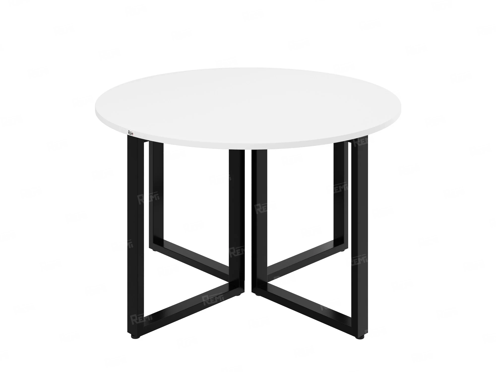 Круглый стол на О-образных опорах 1500x1500x750 RM187-15x15 Белый/Черный