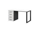 Стол прямой с тумбой на О-образных опоре, левый 1800x700x750 RM104-18x7 Белый/Черный