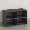 Стеллаж низкий, 4 ячейки 1200х600х750 RM146-12x6 Дуб Апрельский шоколад/Серый