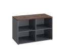 Стеллаж низкий, 4 ячейки 1200х600х750 RM146-12x6 Дуб Апрельский шоколад/Серый