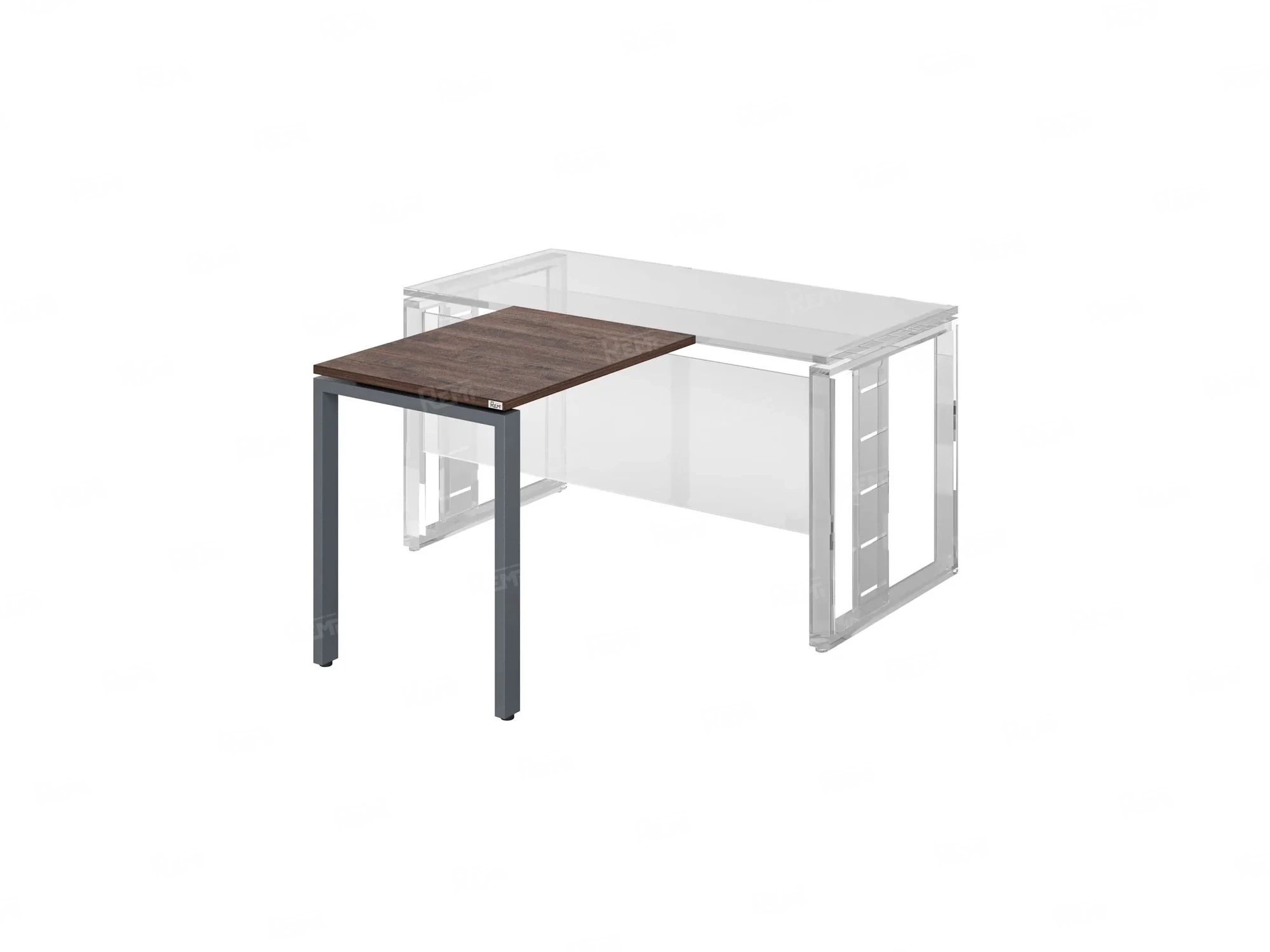 Брифинг прямой, с парящей столешнецей, на П-образном каркасе 1200x600x750 RM070-12x6 Дуб Апрельский шоколад/Серый