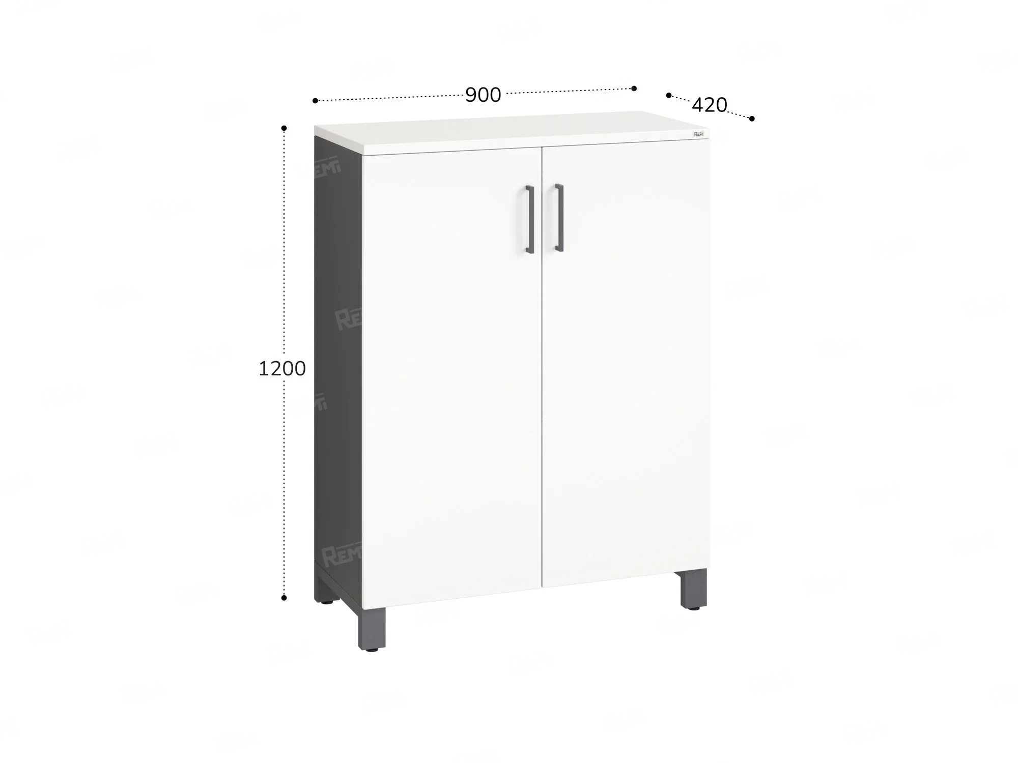 Шкаф распашной, 3 уровня 900x420x1200 RM149-90x42 Белый/Серый