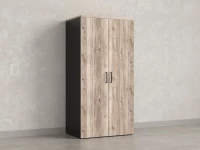 Гардероб, на регулируемых опорах, штанга, 1 полка 900x600x1800 RM159-90x60 Дуб Маувелла/Черный