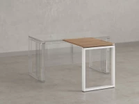 Брифинг прямой, с парящей столешнецей, на О-образном каркасе 1000x800x750 RM072-10x8 Юстус/Белый