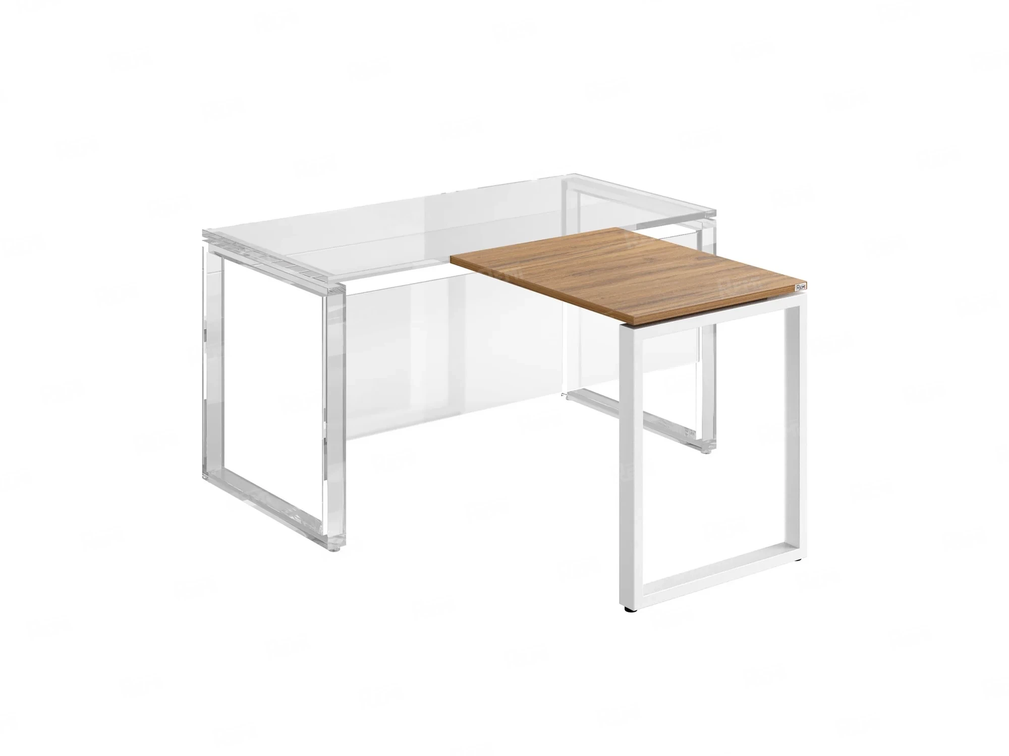 Брифинг прямой, с парящей столешнецей, на О-образном каркасе 1000x800x750 RM072-10x8 Юстус/Белый