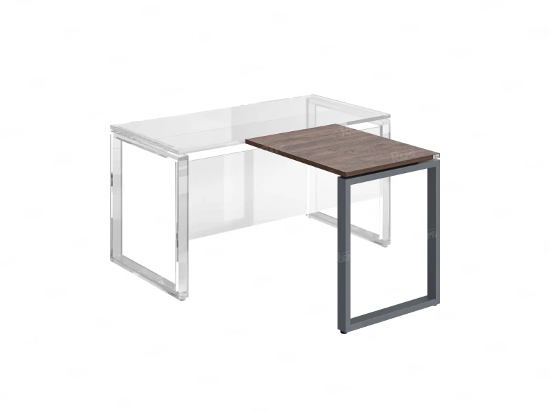 Брифинг прямой, с парящей столешнецей, на О-образном каркасе 1700x800x750 RM072-17x8 Дуб Апрельский шоколад/Серый