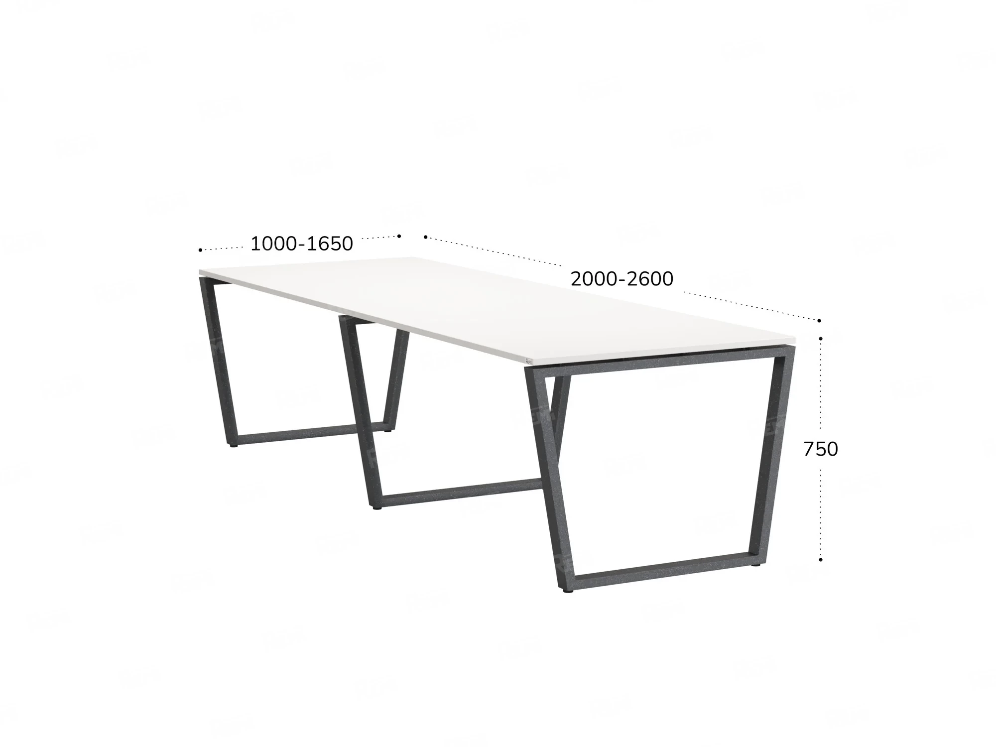 Cтол для переговоров, на V-обазном каркасе 2200x1200x750 RM082-220x120 Белый/Серый